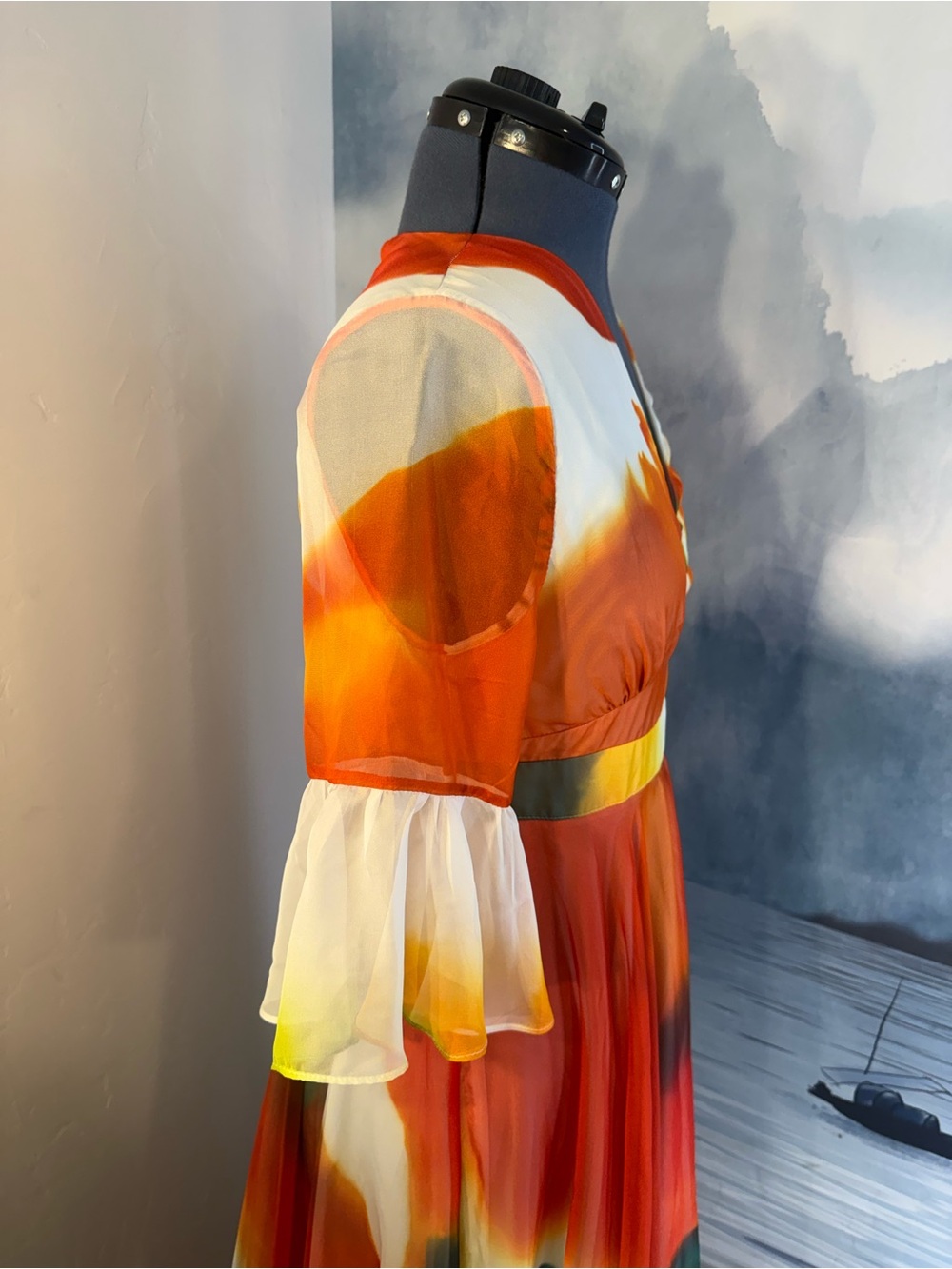 STYLEWE Orange & Yellow Tropical Print Maxi Dress #255 - Picture 3 of 10